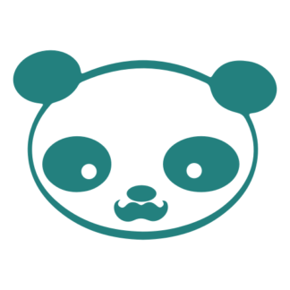 Young Panda Funny Moustache Decal (Turquoise)